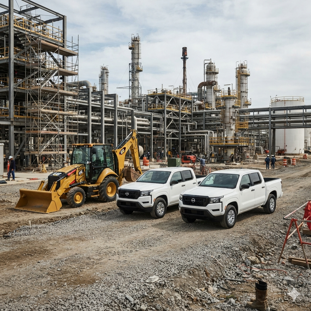 Vehículos de trabajo en proyecto industrial